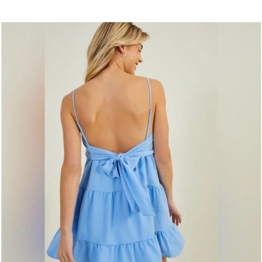 altard state fable tiered mini dress  Size Large baby blue - Picture 3 of 11